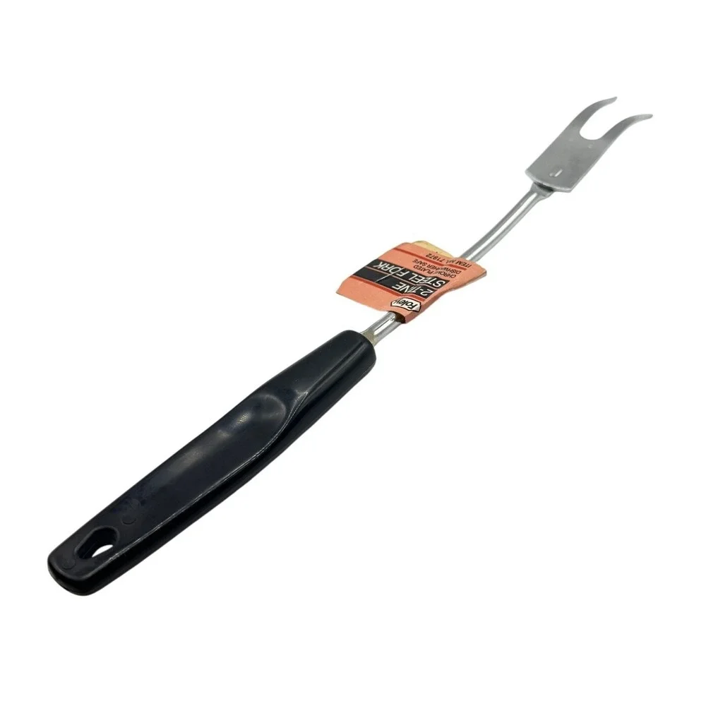 NWT‎ Vintage Foley 2-Tine Steel Meat Fork Chrome Plated Black Handle USA 71972